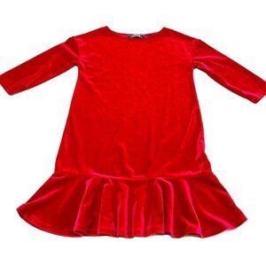 ❤️ 🆕 LANDS END Long Sleeve Velvet Girls Dress Size S (7-8)